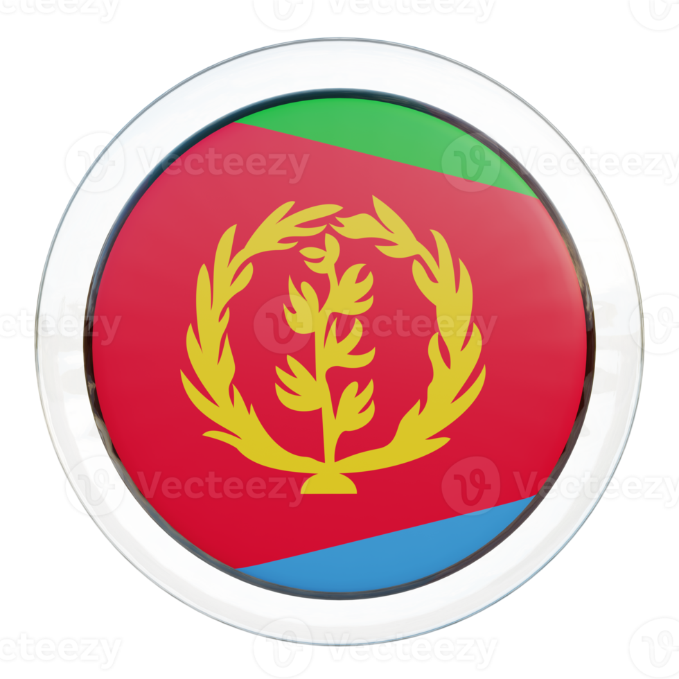 Eritrea 3d textured glossy circle flag png