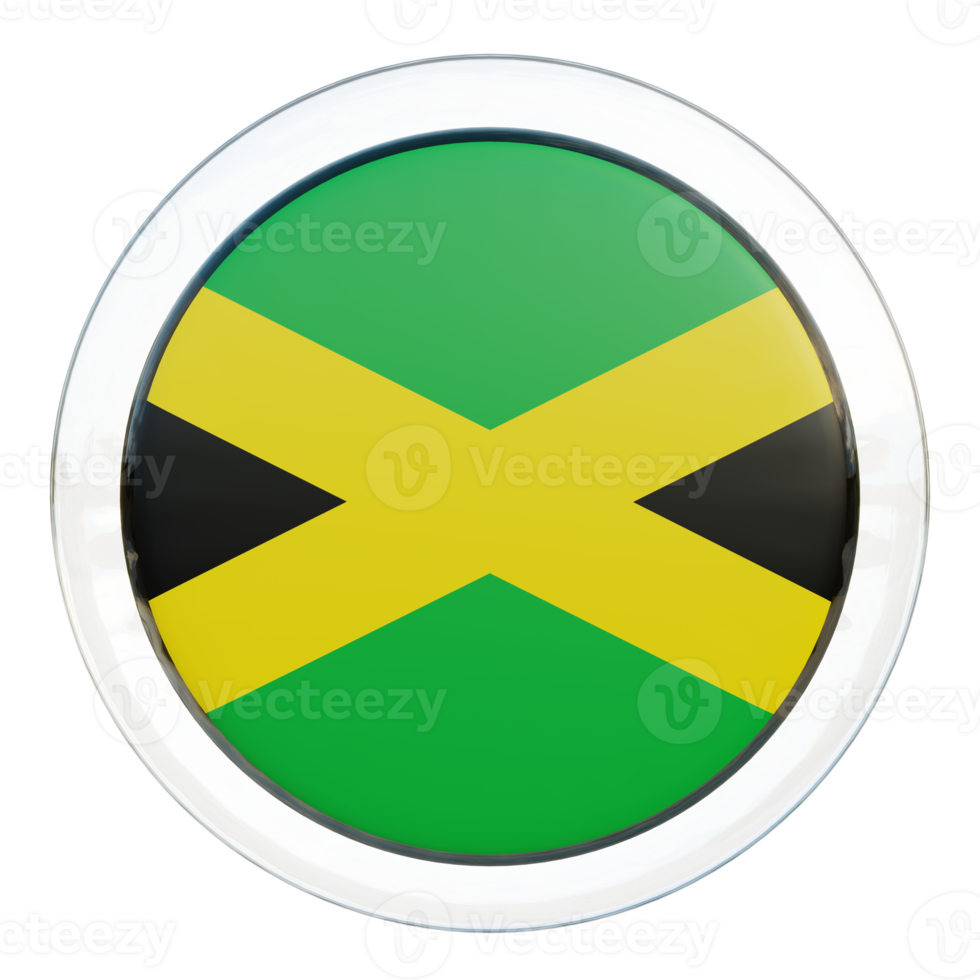 bandeira de círculo brilhante texturizado 3d jamaica png