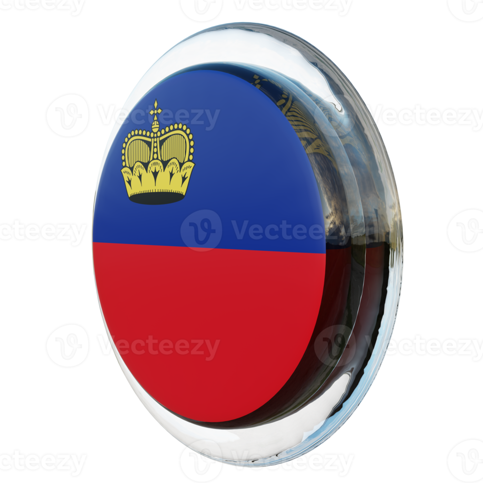 Liechtenstein Right View 3d textured glossy circle flag png