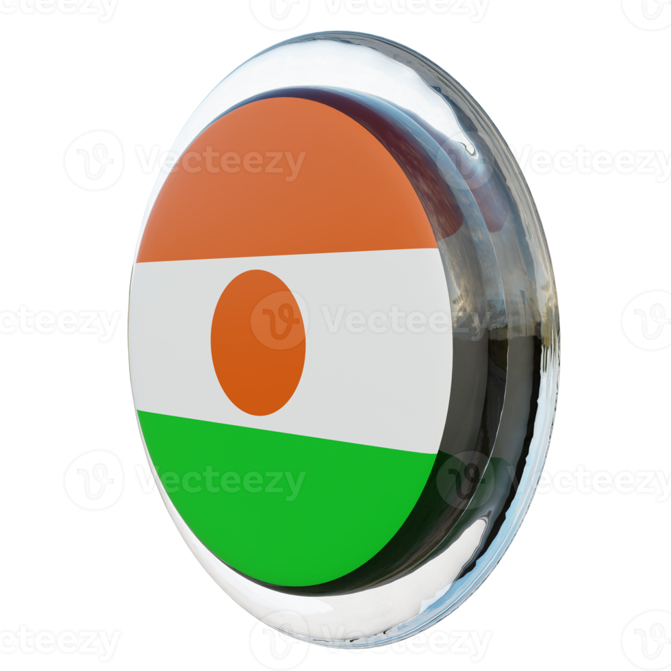 Niger Right View 3d textured glossy circle flag png