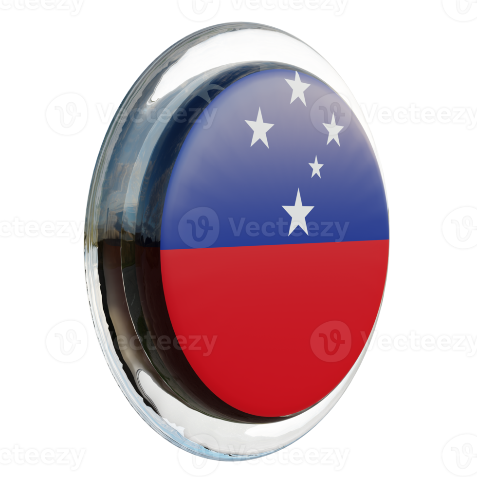 Samoa Left View 3d textured glossy circle flag png