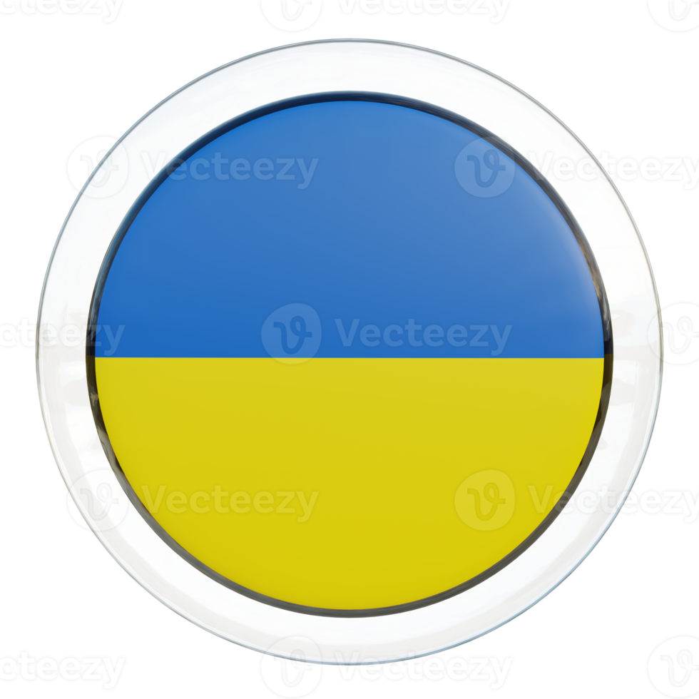 Ukraine 3d textured glossy circle flag png