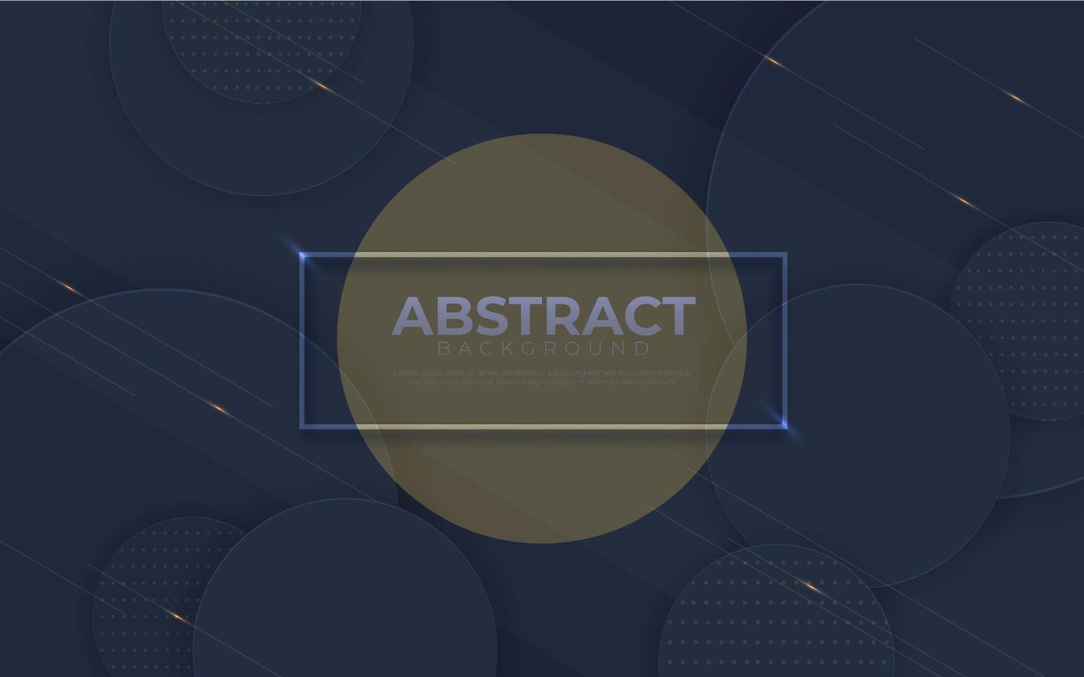 Luxury abstract round shape background. Dark blue gold color wallpaper vector illustration.