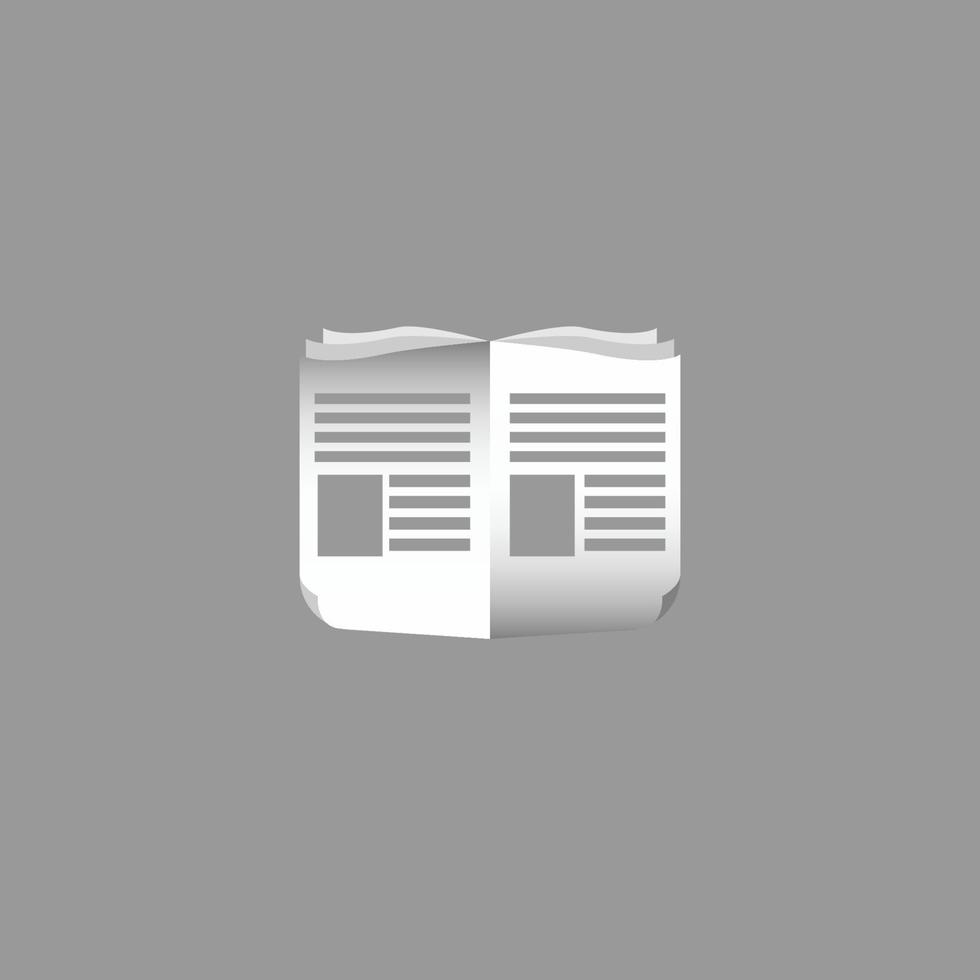 Newspaper Vector Icon Illustration. Daily News Paper Flat Icon