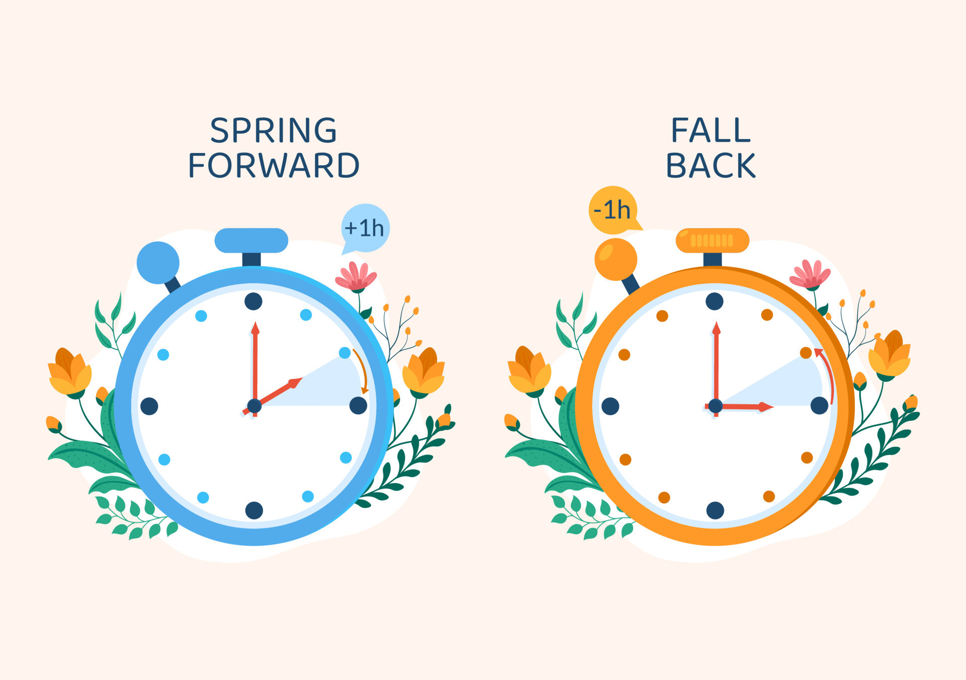 Clock Illustration End of Summer Time Stock Illustration