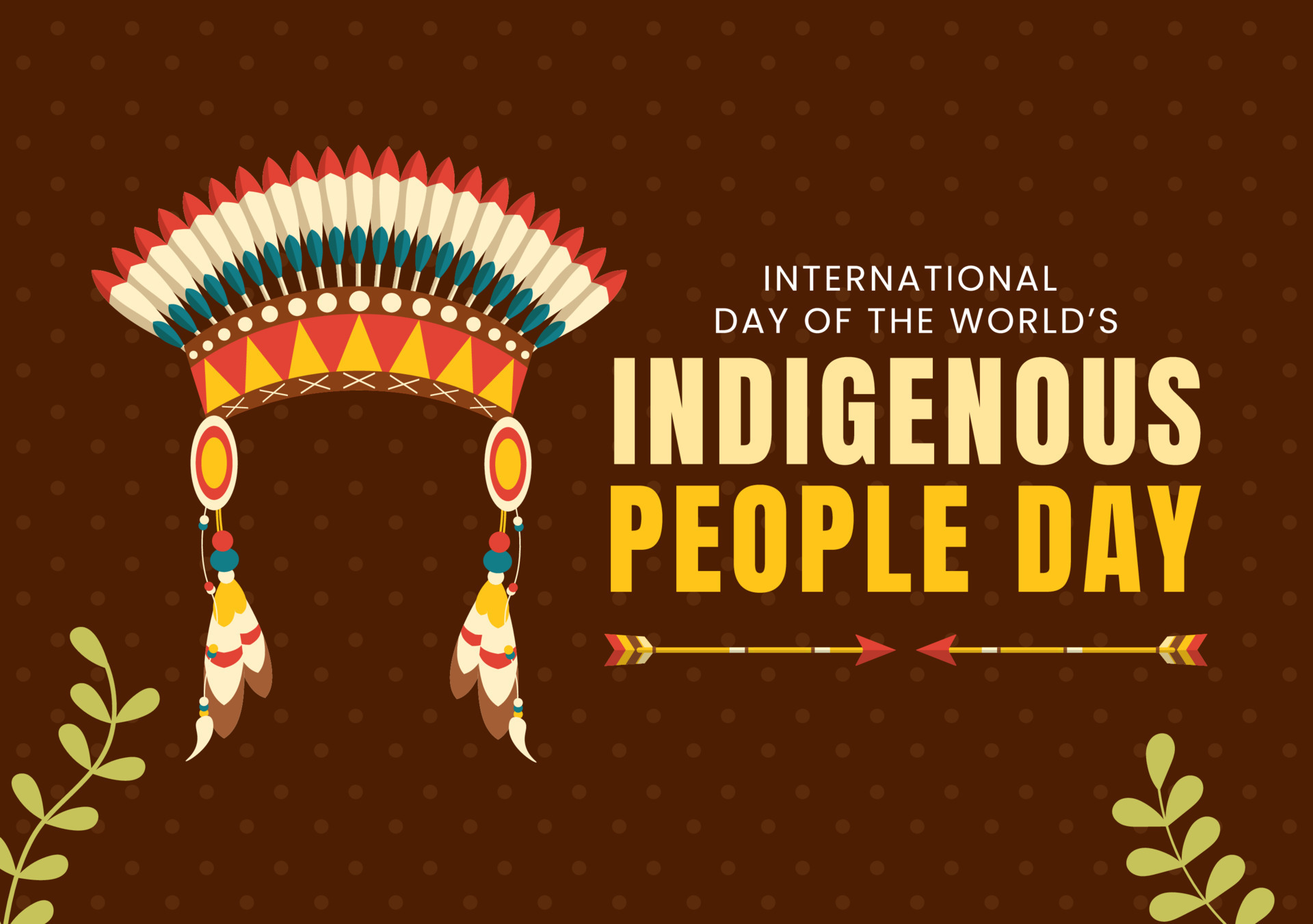 Worlds Indigenous Peoples Day on August 9 Hand Drawn Cartoon Flat