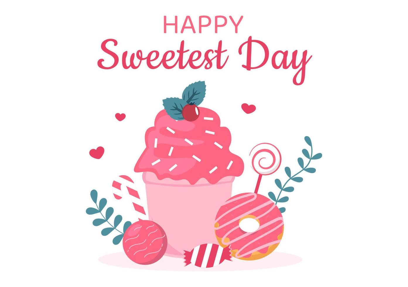 Happy Sweetest Day on 21 October Sweet Holiday Event Hand Drawn Cartoon