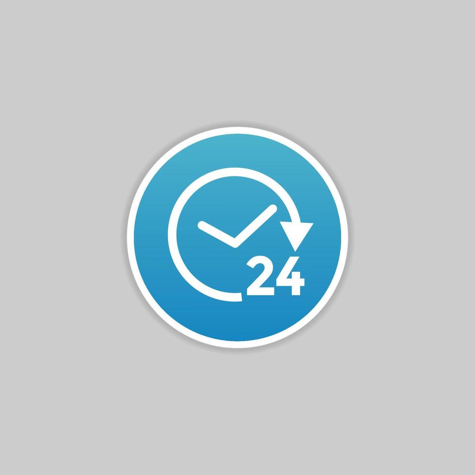 24 hours icon. 24 hours work icon. 24 hours 7 day.Full time vector design.
