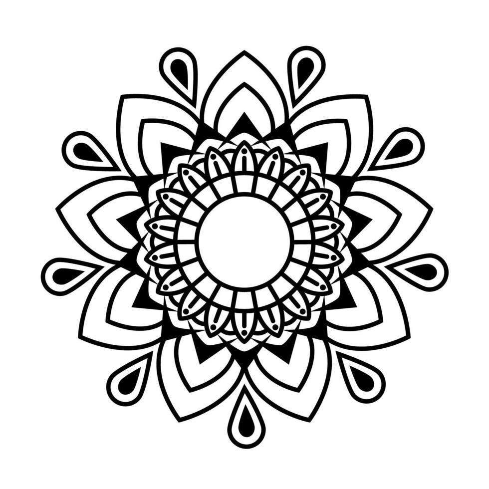 patrón de mandala de flores circulares para henna, mehndi, tatuaje, decoración. ornamento decorativo en estilo étnico oriental. esquema doodle mano dibujar ilustración vectorial. vector