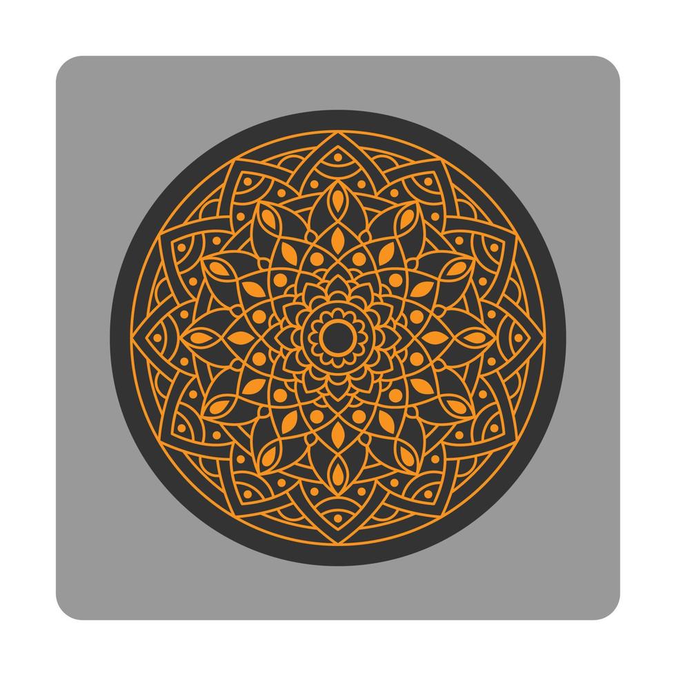 Circular flower mandala pattern for Henna, Mehndi, tattoo, decoration. Decorative ornament in ethnic oriental style. Outline doodle hand draw vector illustration.