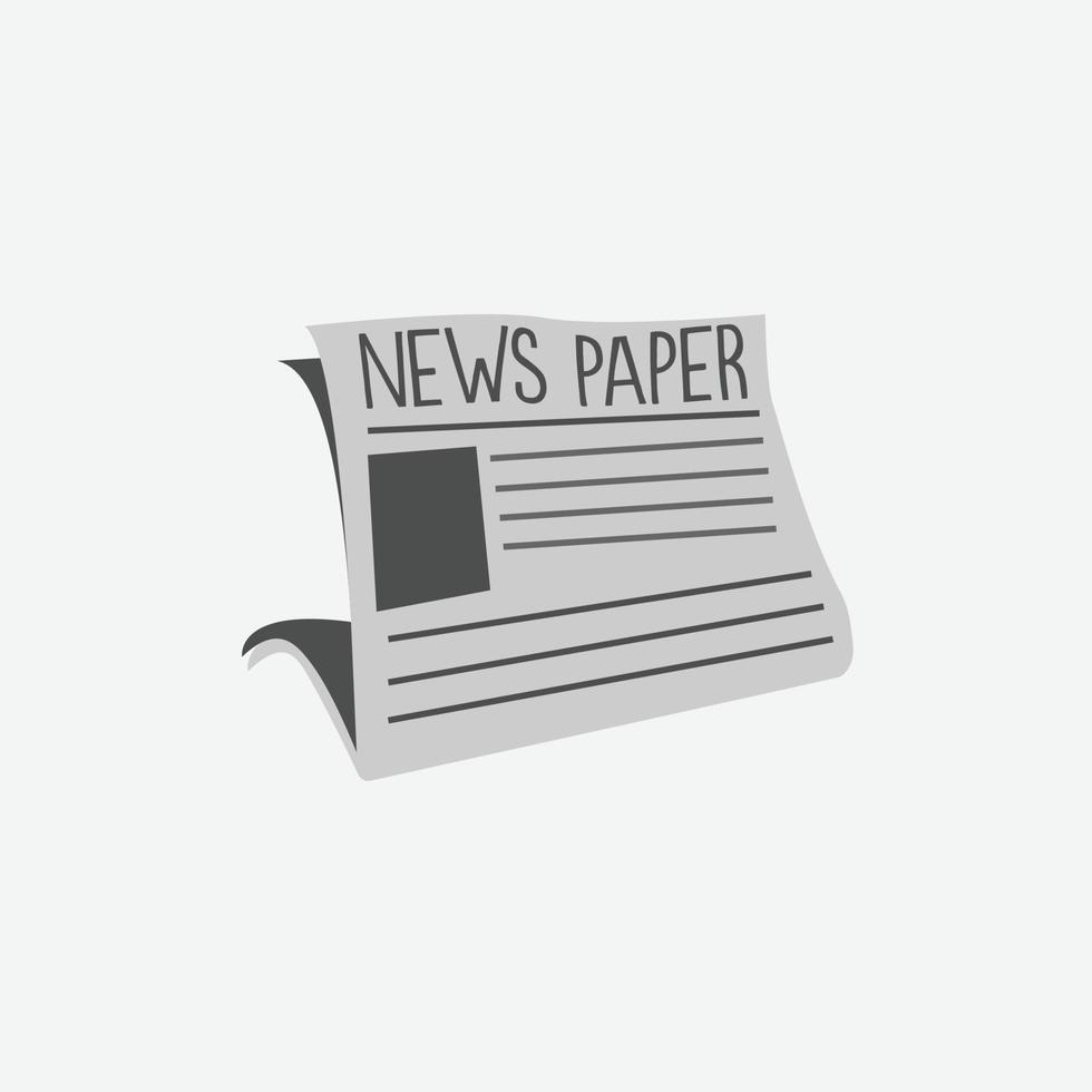 Newspaper Vector Icon Illustration. Daily News Paper Flat Icon