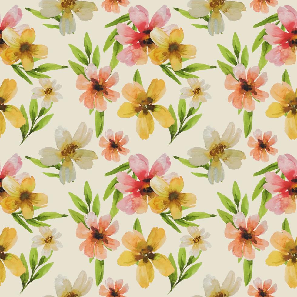 watercolor flower seamless pattern fabric vector