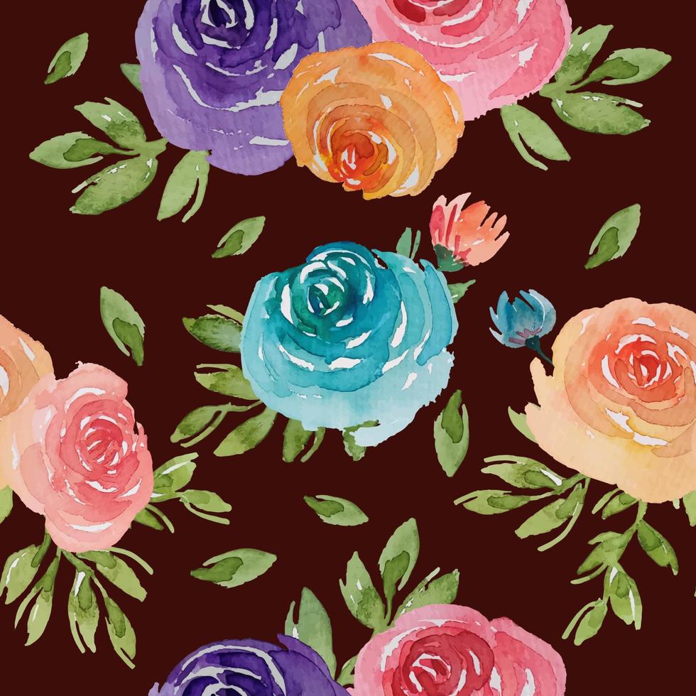 watercolor flower seamless pattern fabric vector