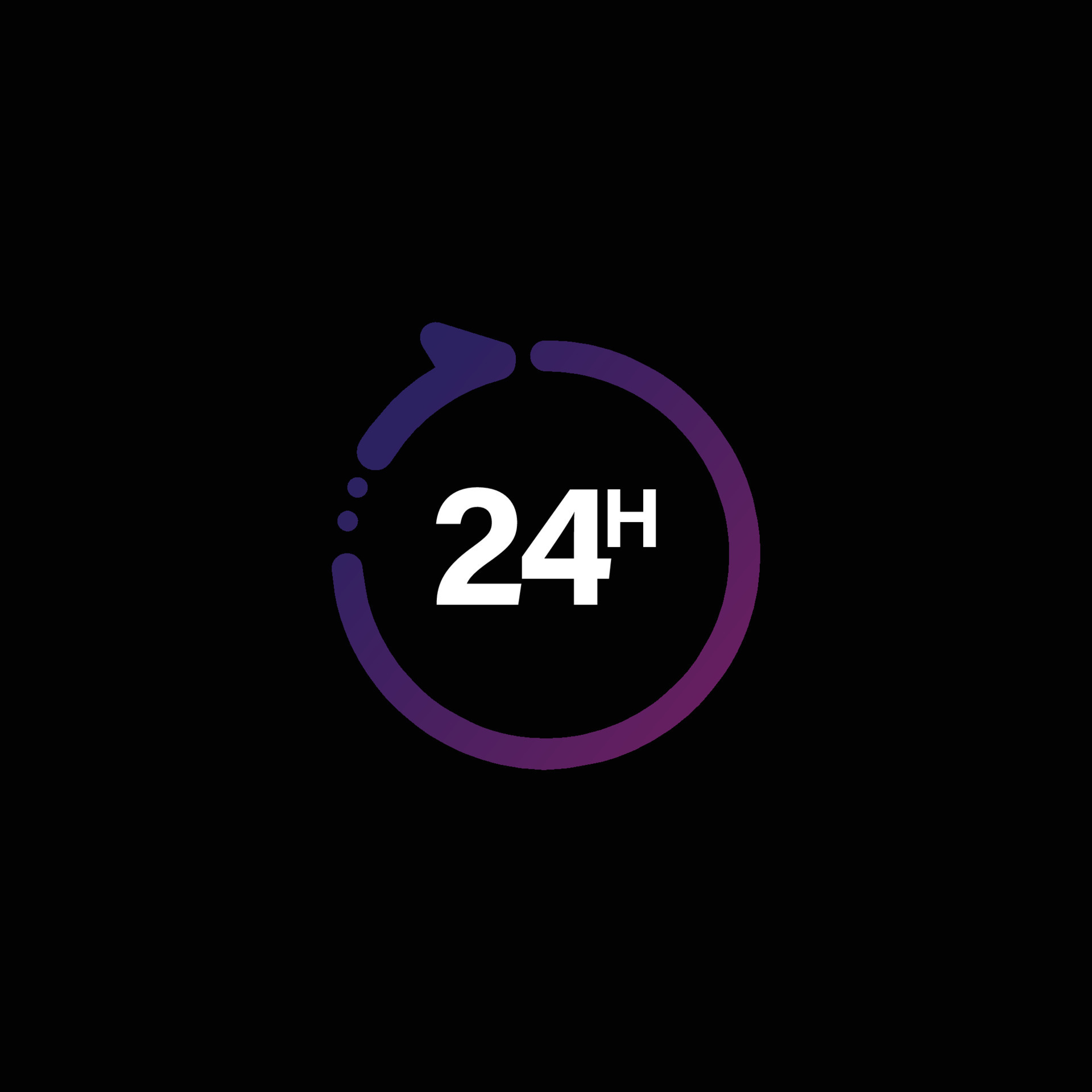 24 hours icon. 24 hours work icon. 24 hours 7 day.Full time vector design. 10866261 Vector Art