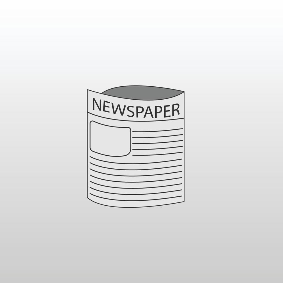 ilustración de icono de vector de periódico. icono plano de papel de noticias diarias