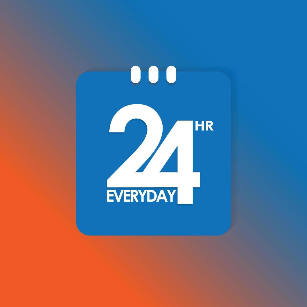 24 hours icon. 24 hours work icon. 24 hours 7 day.Full time vector design. 10866411 Vector Art