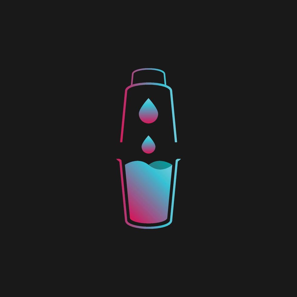 diseño icono vaso botella beber agua logo vector