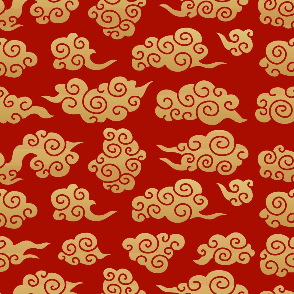Chinese traditional clouds seamless pattern. Oriental ornament background vector