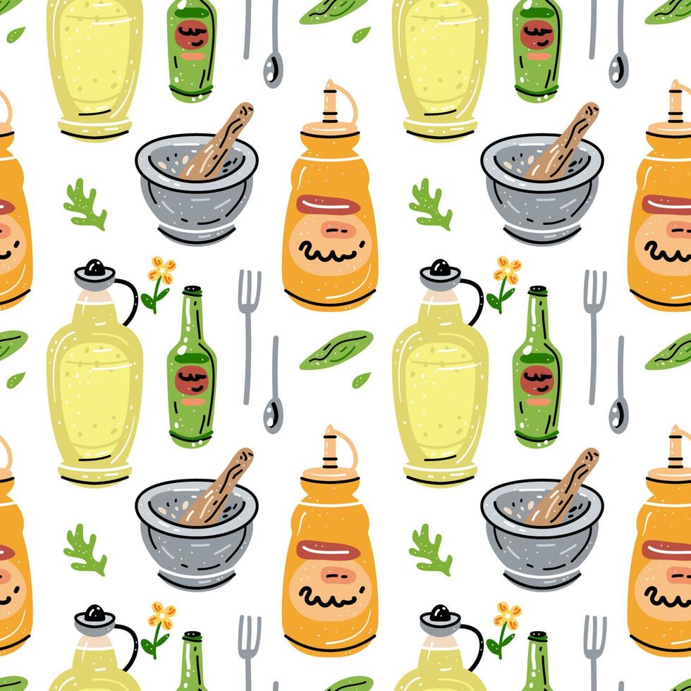 Bright seamless pattern for kitchen design, for the menu vector