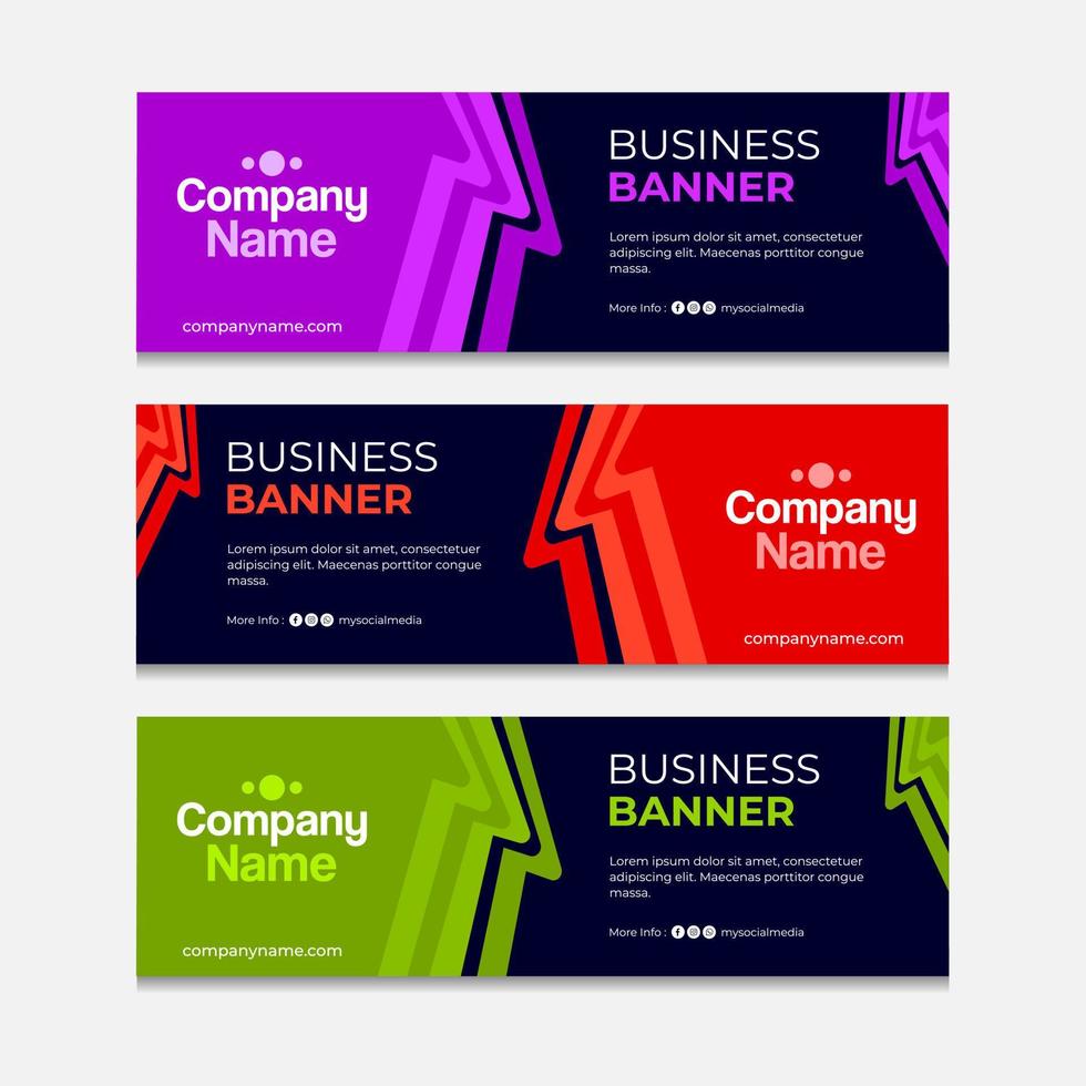 Flat banners template vector