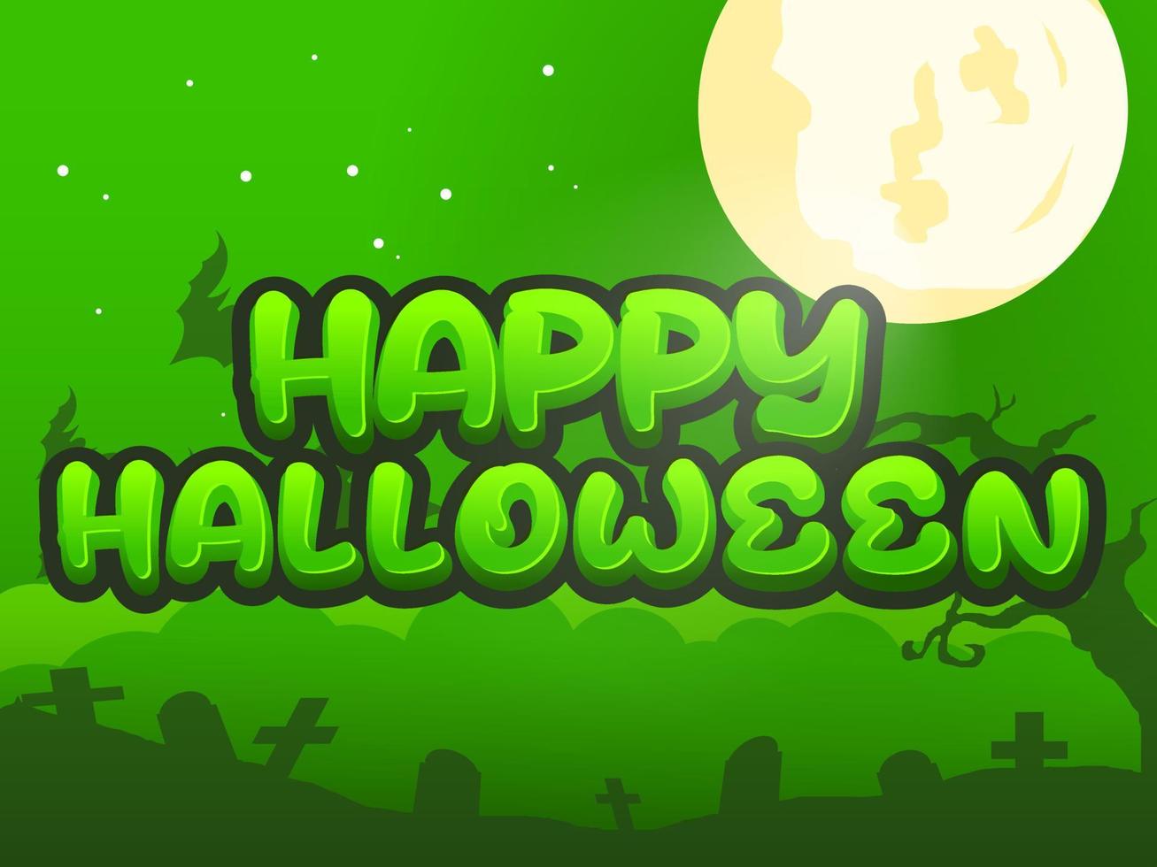 fondo de tipografía de halloween verde para fondo de banner y etc. vector