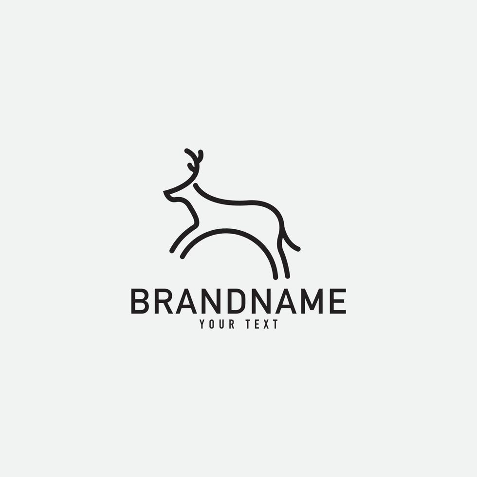 Animals Elephant, deer, cloud, and love logo. Minimalist Vector Logo Design Template Element