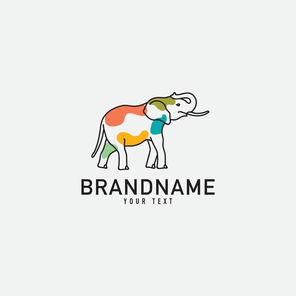 Animals Elephant, deer, cloud, and love logo. Minimalist Vector Logo Design Template Element