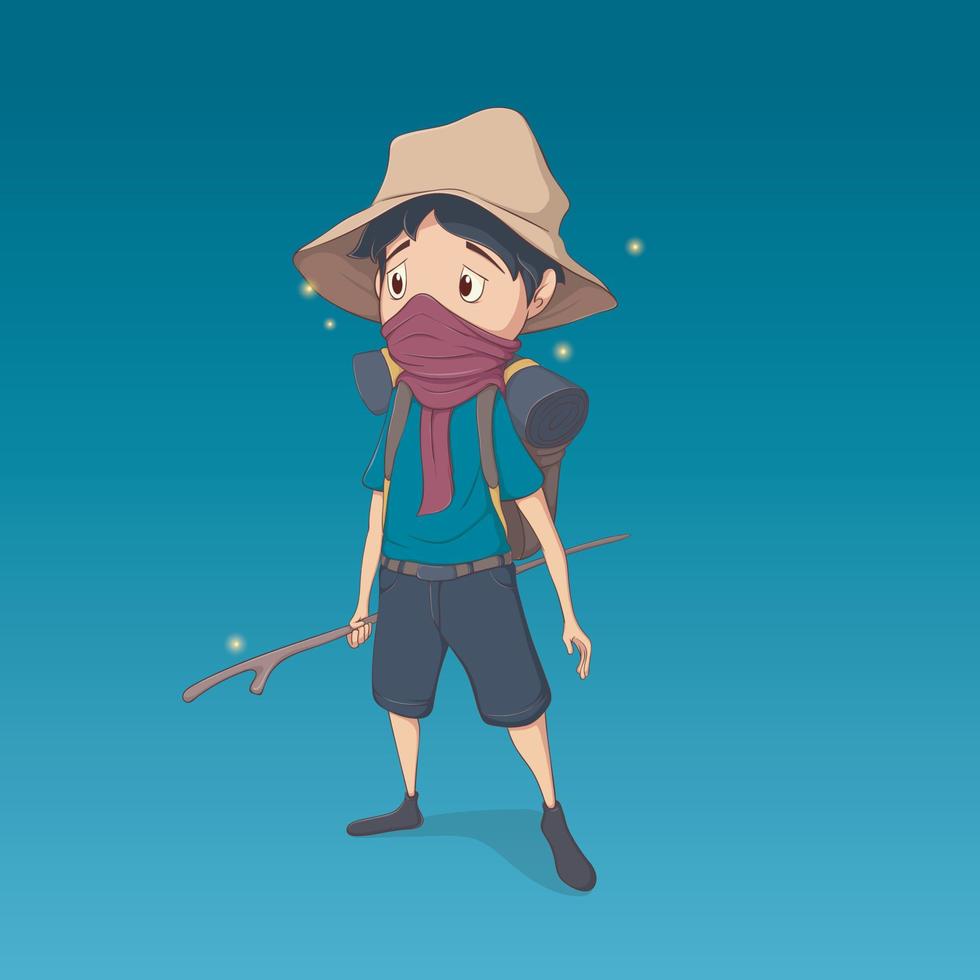 Cute cartoon kids in explorer outfit,character,vector design vector