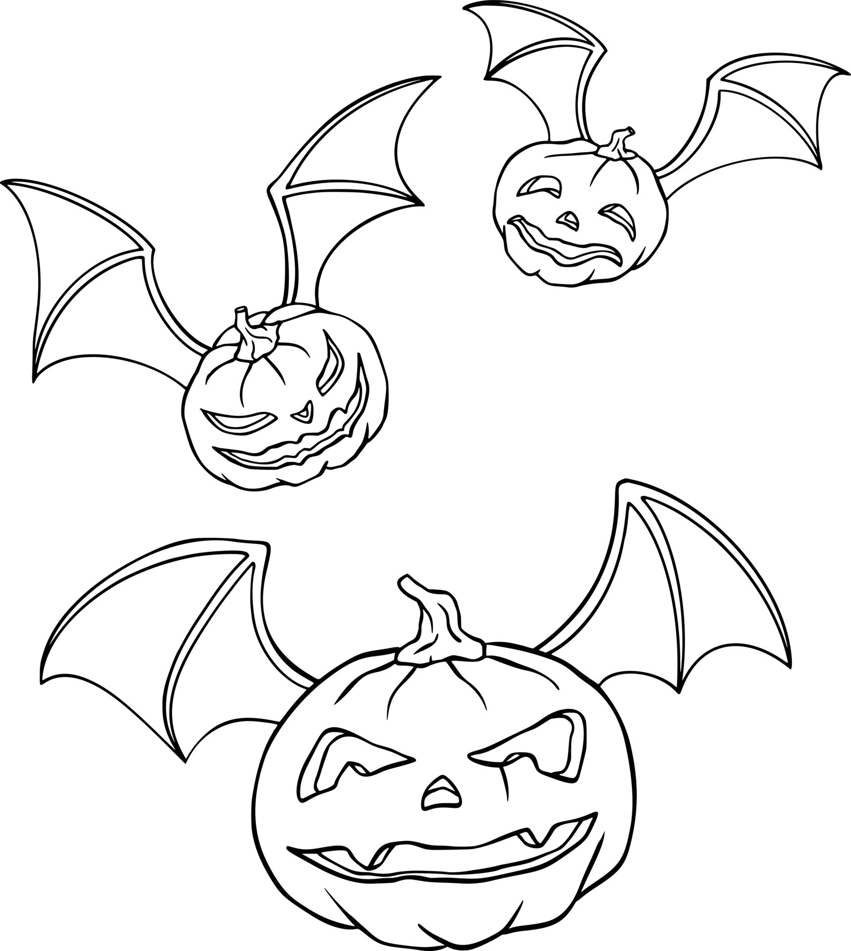 Pumpkins With Bat Wings 10867350 Vector Art at Vecteezy