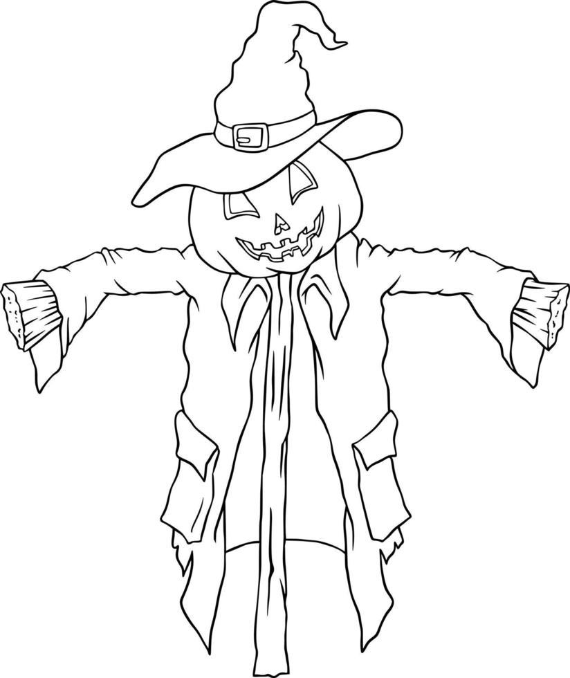 Halloween Scarecrow Pumpkin vector
