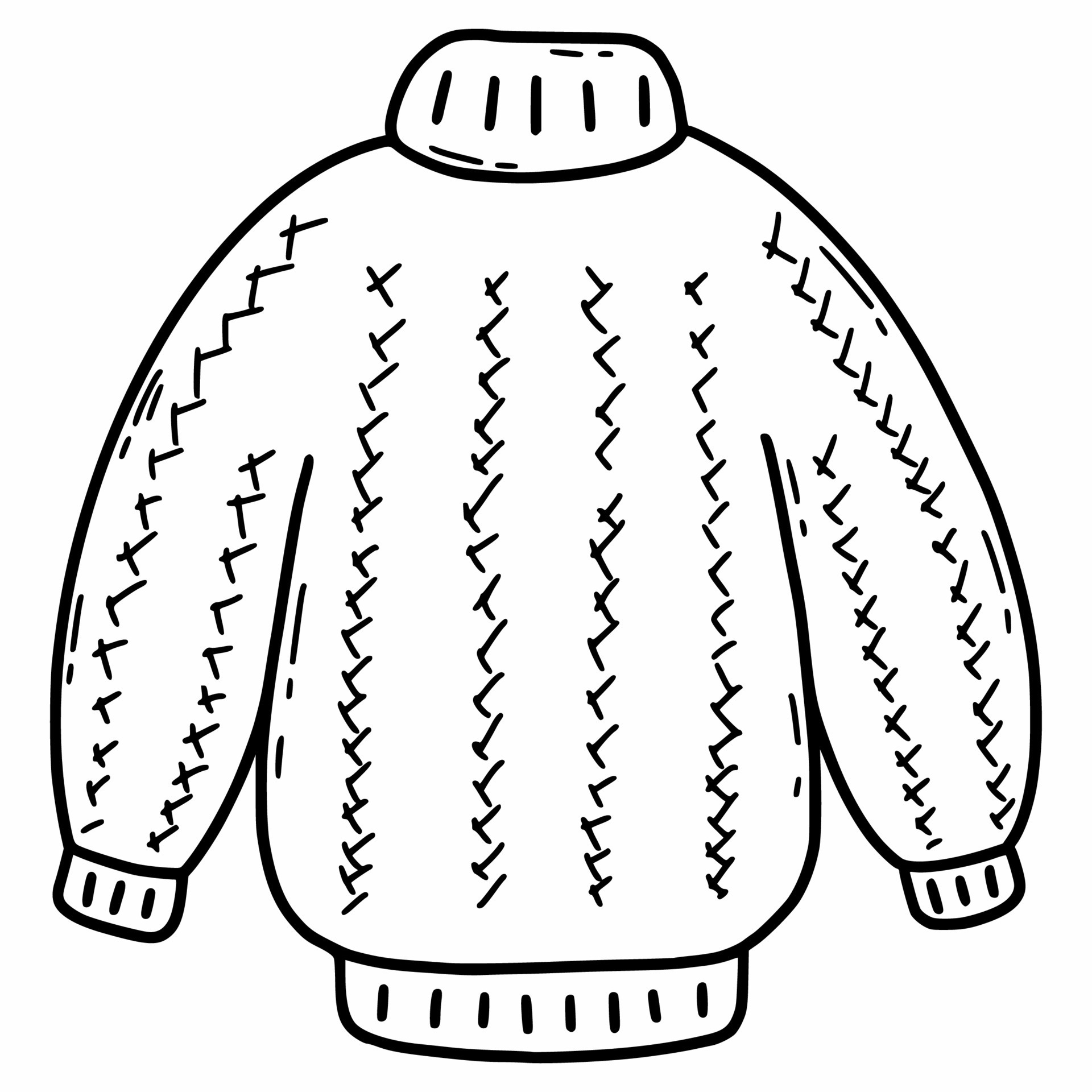 Autumn sweater. Warm clothes. Vector doodle illustration. Sketch by ...