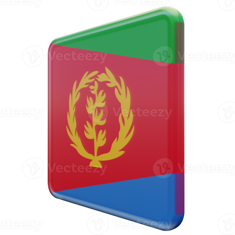 Eritrea Right View 3d textured glossy square flag png