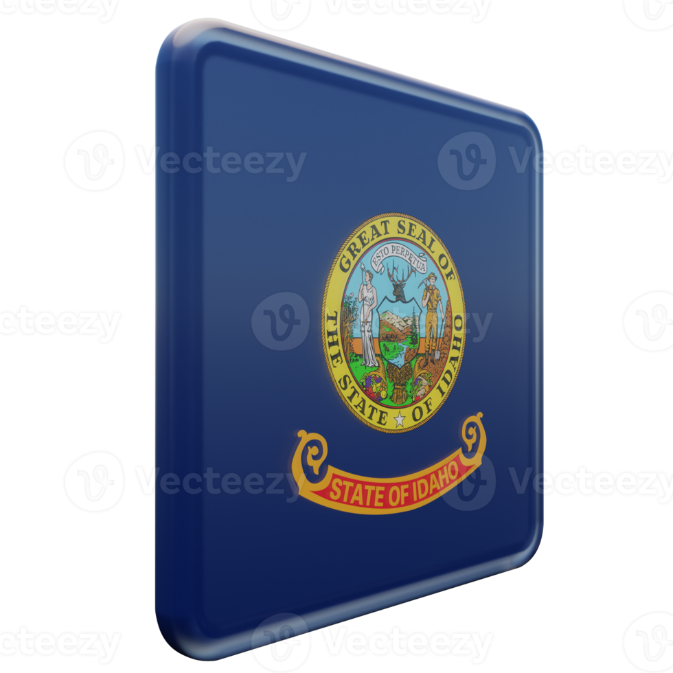 Idaho Left View 3d textured glossy square flag png