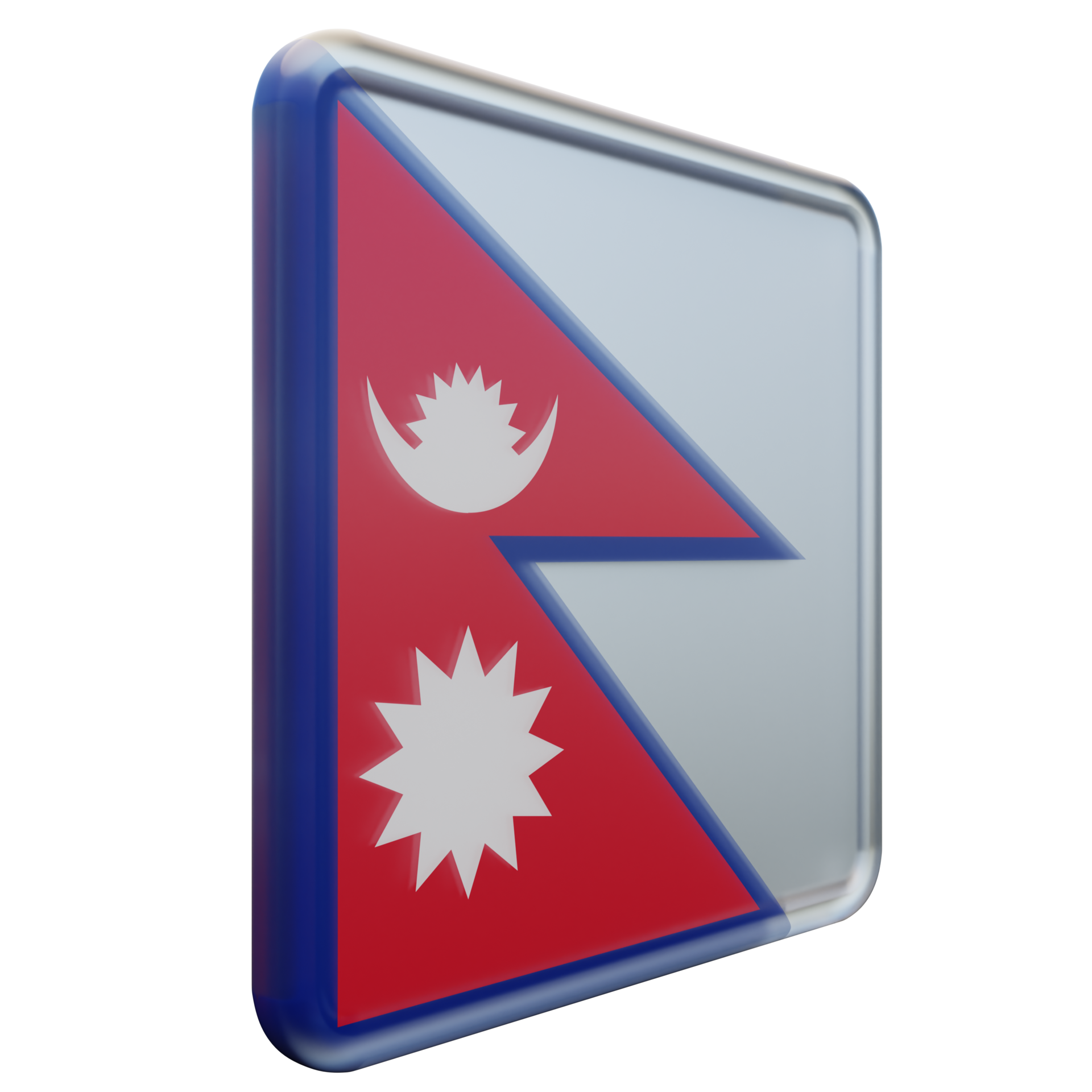 Nepal Left View 3d textured glossy square flag 10867683 PNG