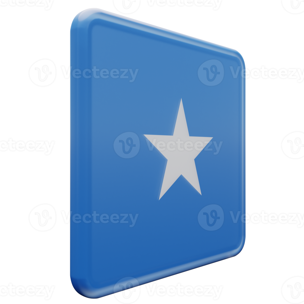 Somalia Left View 3d textured glossy square flag png