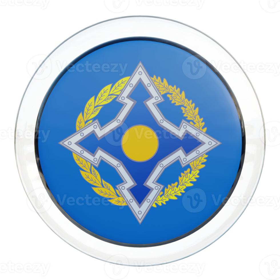 Collective Security Treaty Organization 3d textured glossy circle flag png