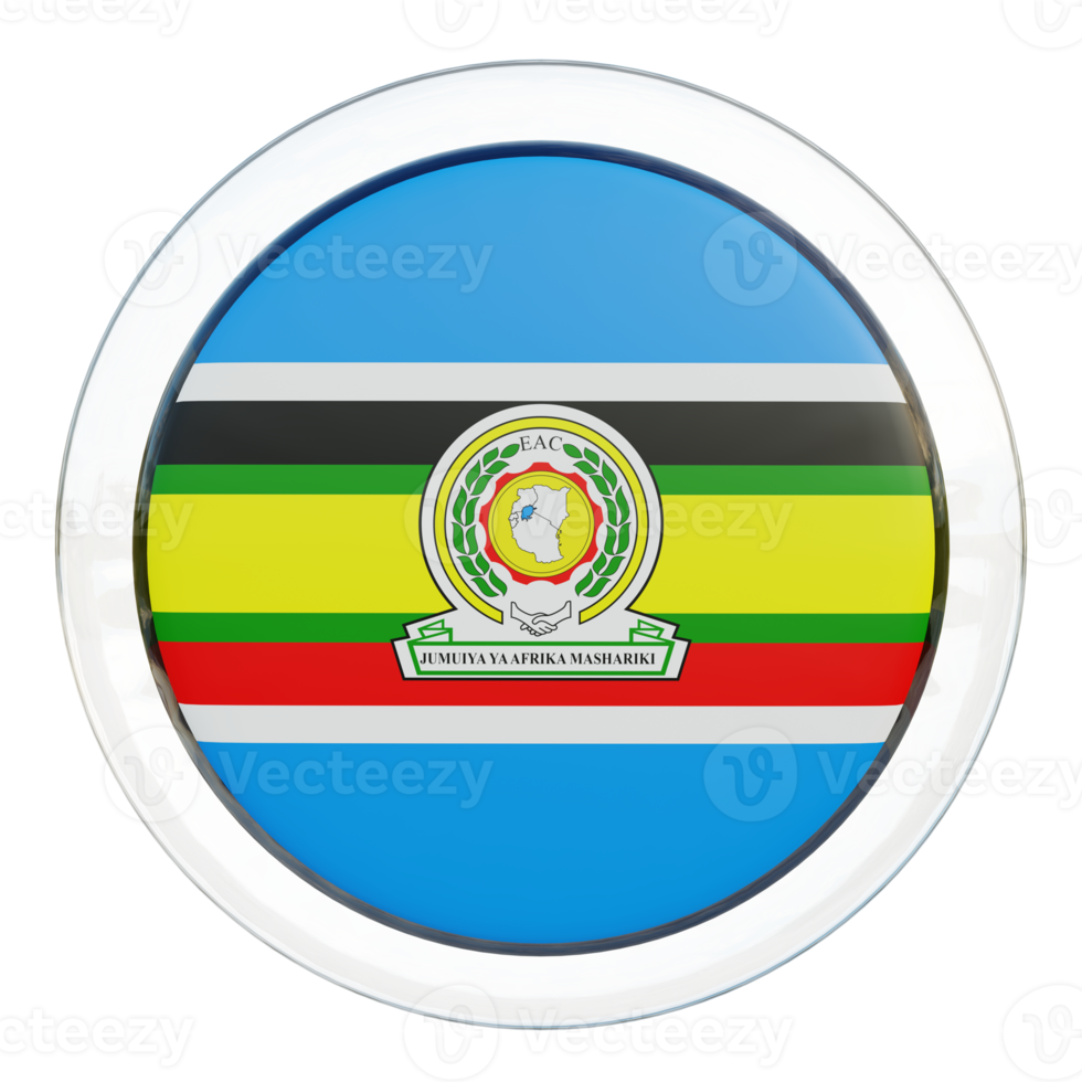 East African Community 3d textured glossy circle flag png