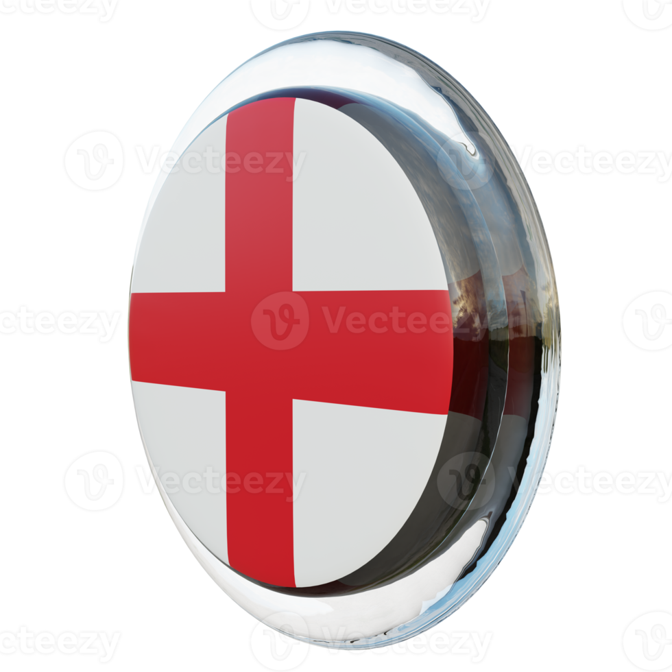Inghilterra giusto Visualizza 3d strutturato lucido cerchio bandiera png