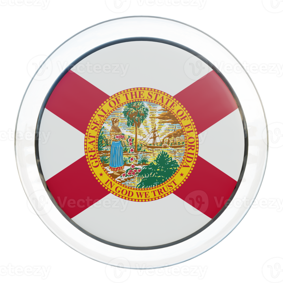 Florida 3d textured glossy circle flag png