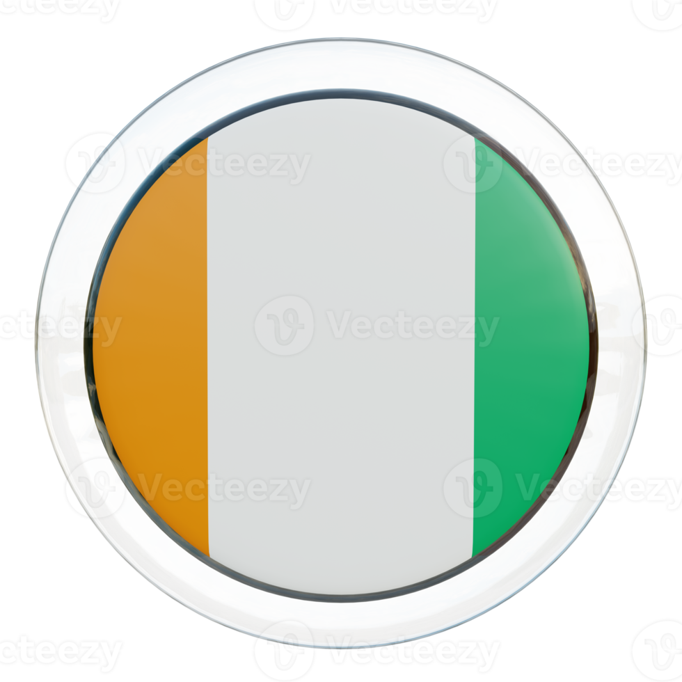 Ivory Coast 3d textured glossy circle flag png