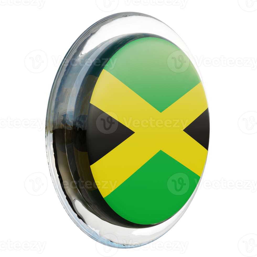 Jamaica Left View 3d textured glossy circle flag png