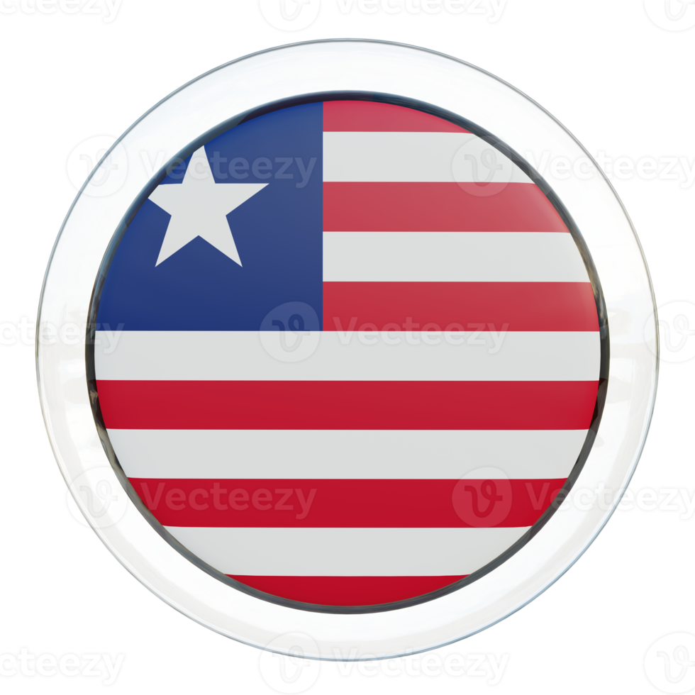 Liberia 3d textured glossy circle flag png