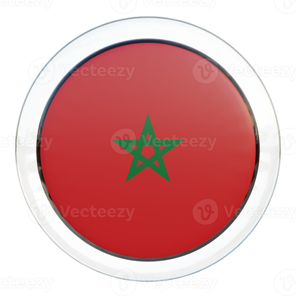 drapeau de cercle brillant texturé maroc 3d png