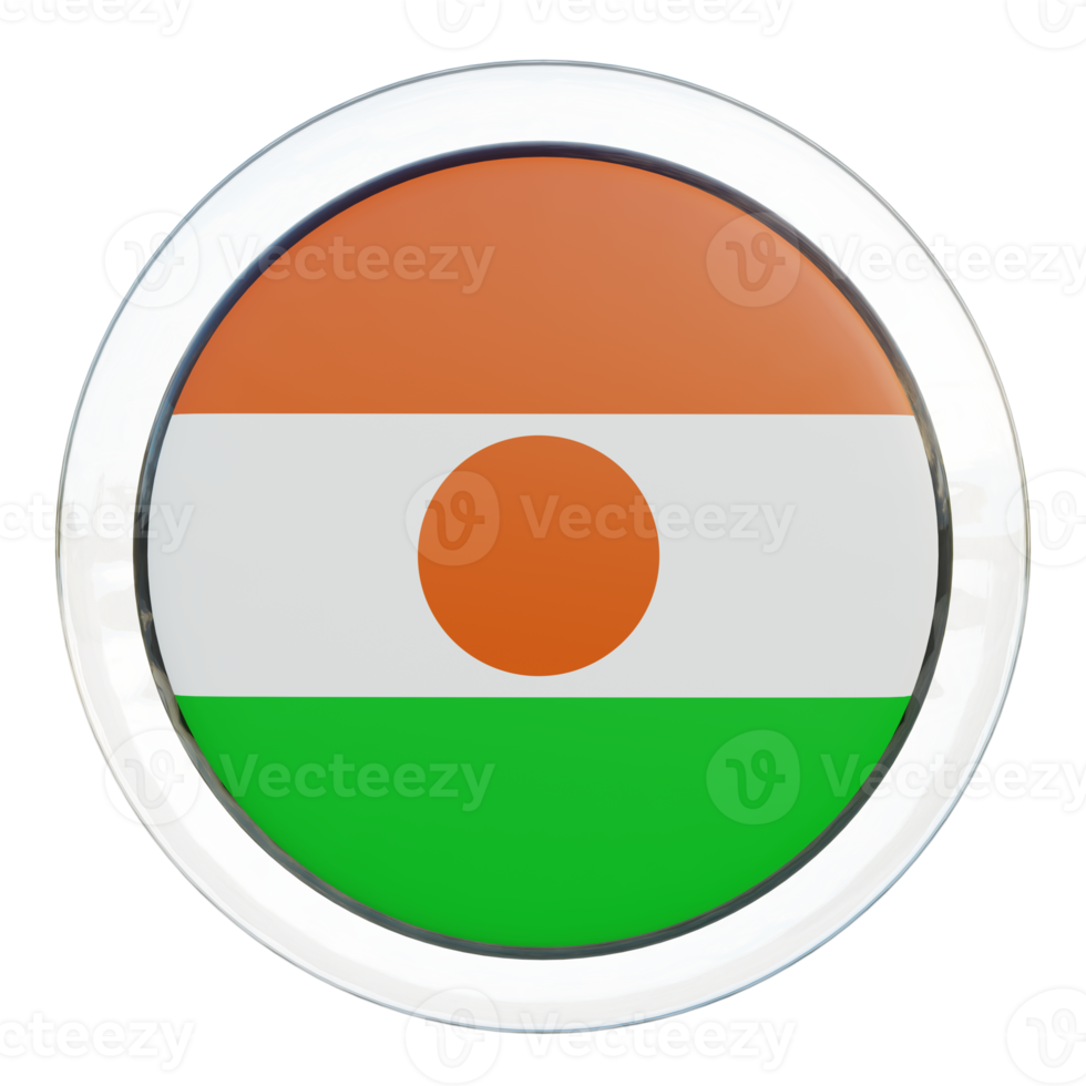 Niger 3d textured glossy circle flag png