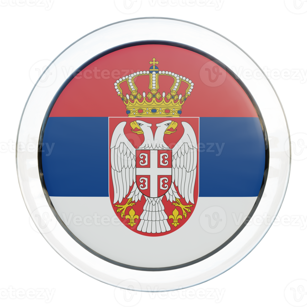 Serbia 3d textured glossy circle flag png