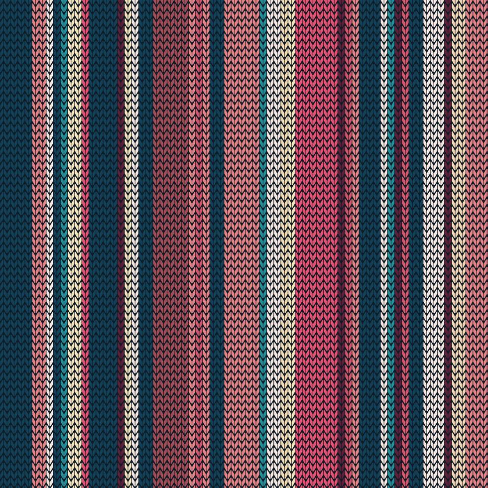 A dark blue Knitted Seamless Fabric texture design. with colorized dark Blue, Red, Pink Knit Texture. Seamless knitting Texture of traditional style vector