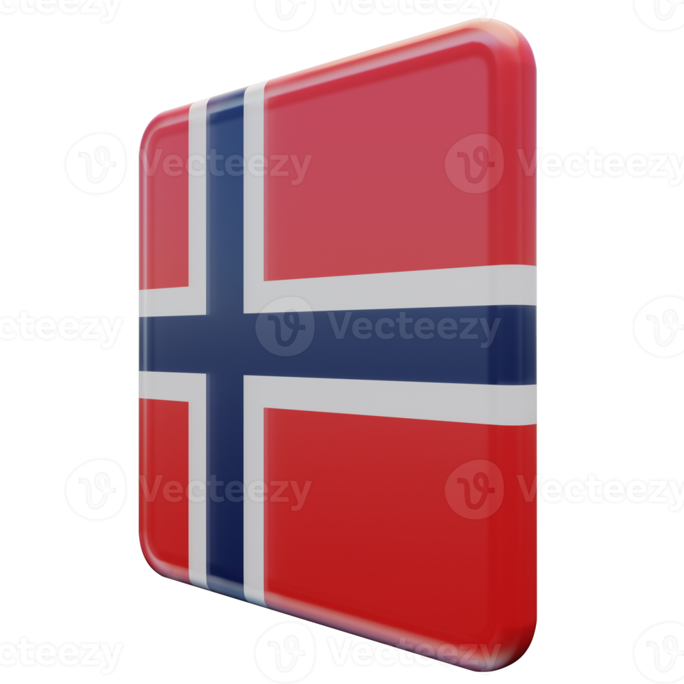 Norway Right View 3d textured glossy square flag png