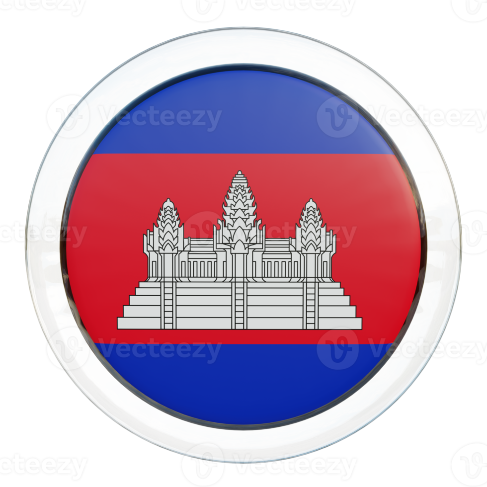 Cambodia 3d textured glossy circle flag png