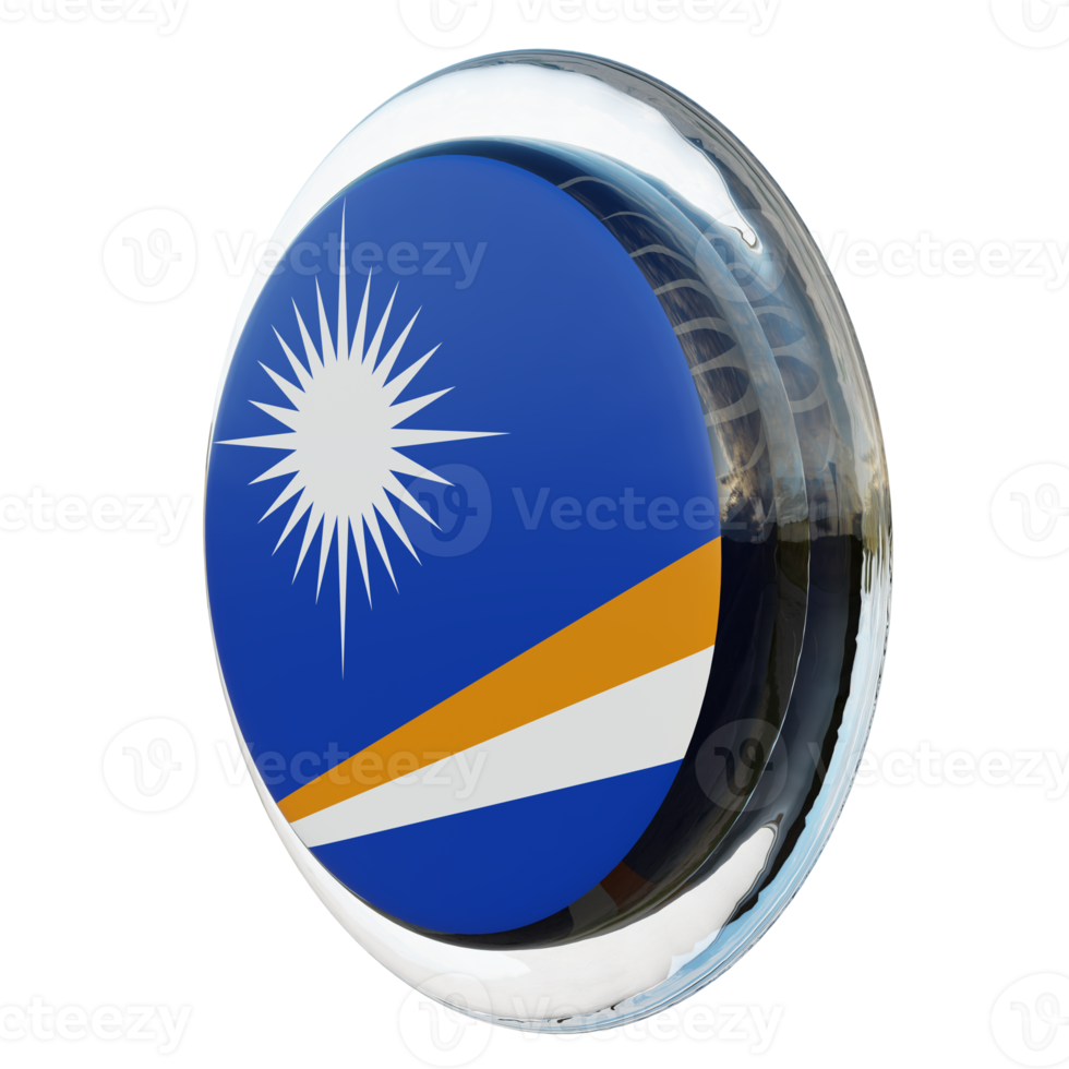 Marshall Islands Right View 3d textured glossy circle flag png