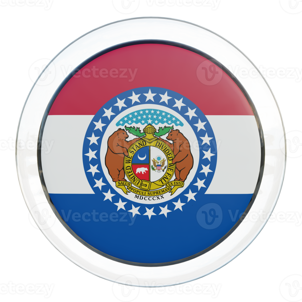 Missouri 3d textured glossy circle flag png